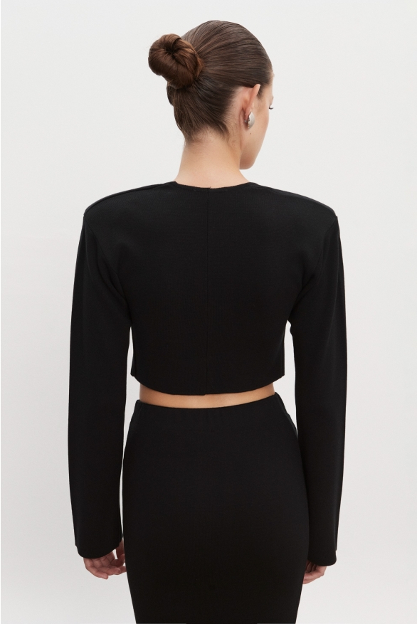 Product Image: HEAVEN KNITTED CARDIGAN TOP BLACK
