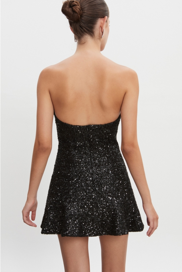 Product Image: ARROW STRAPLESS MINI DRESS BLACK