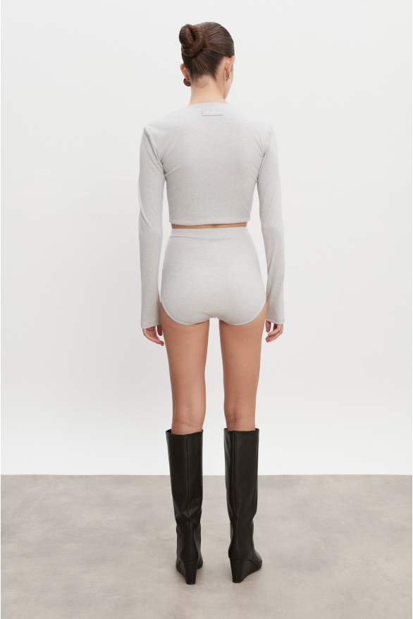 Product Image: BITE CROP TOP GREY MELANGE
