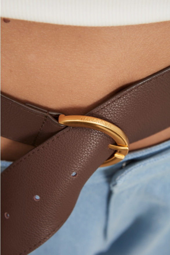 Product Image: ZOE LEATHER BELT BROWN