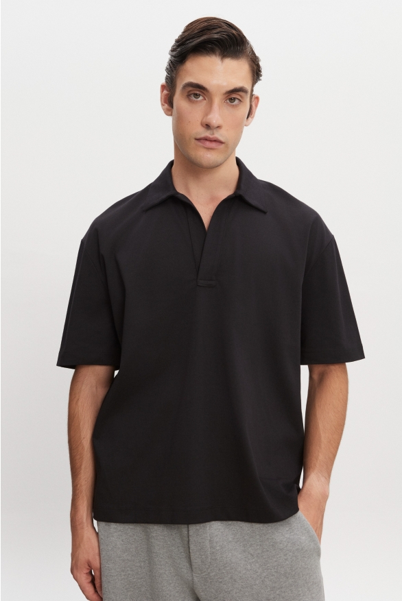 Product Image: JAZZ POLO BLOUSE WOMEN/MEN BLACK