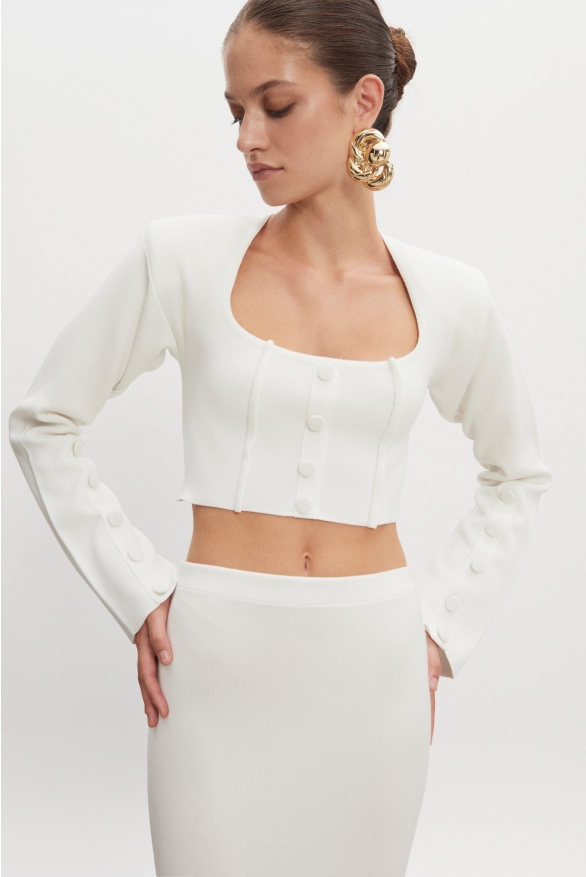 Product Image: HEAVEN KNITTED CARDIGAN TOP OFFWHITE