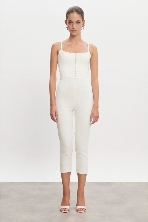 Product Image: CALIFORNIA CAPRI JUMPSUIT OFF WHITE