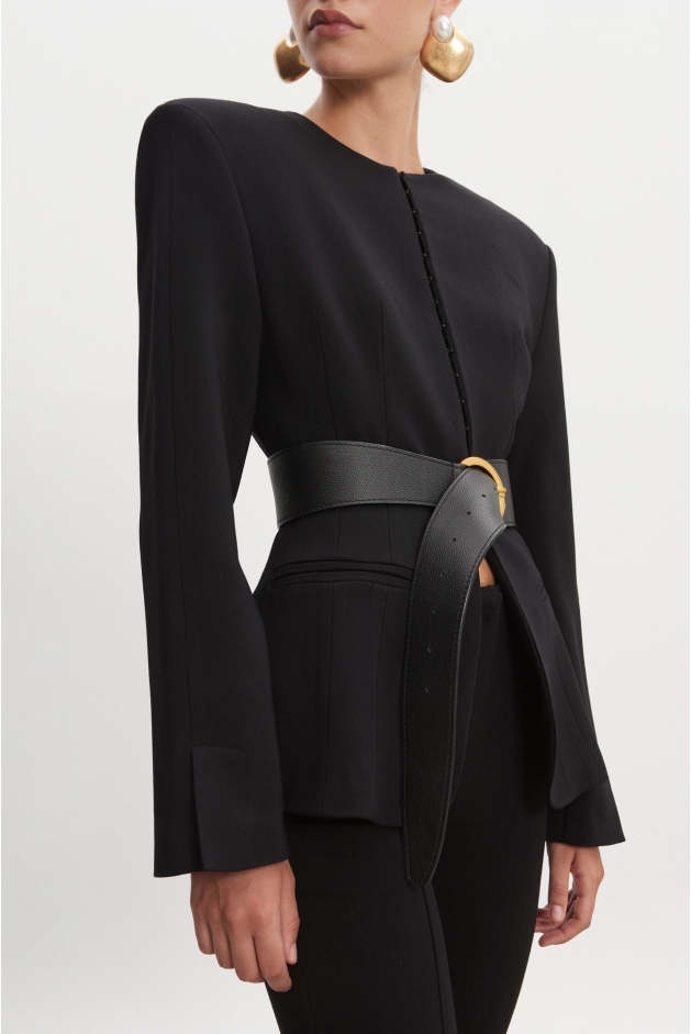 Product Image: ZOE LEATHER BELT BLACK
