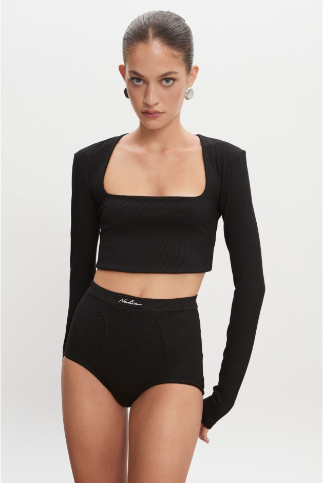 Product Image: BITE CROP TOP BLACK