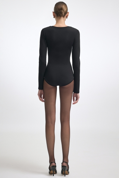 Product Image: CLAUDIA LONG SLEEVE BODYSUIT BLACK