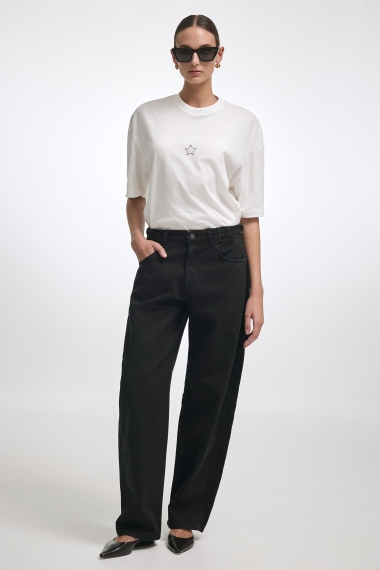 Product Image: JEANIE DENIM TROUSERS BLACK