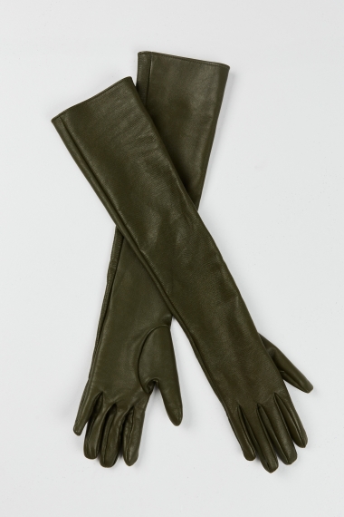 Product Image: MAVERICK KHAKI LEATHER GLOVES LONG