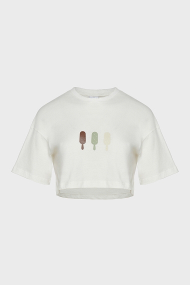 Product Image: MINI ICE CREAM CROP T-SHIRT WHITE