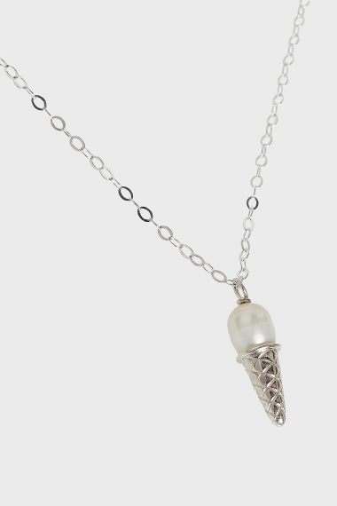 Product Image: PEARL CONE SILVER NECKLACE