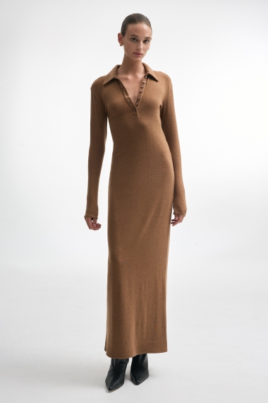 Product Image: WHITNEY LONG SLEEVE DRESS BROWN
