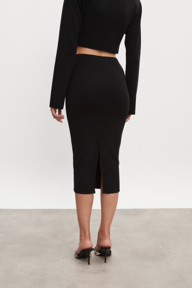 Product Image: HEAVEN KNITTED MIDI SKIRT BLACK