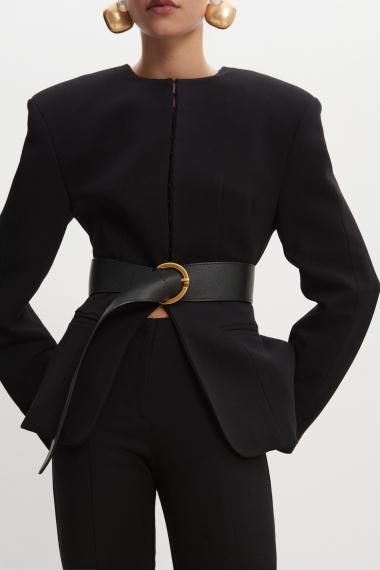 Product Image: ZOE LEATHER BELT BLACK