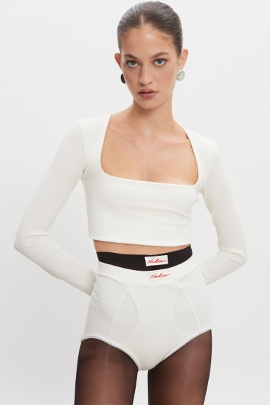 Product Image: BITE CROP TOP OFF WHITE