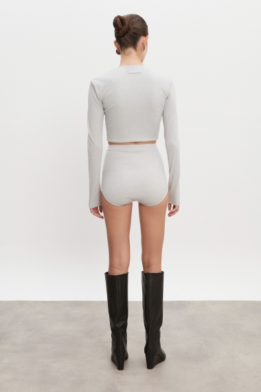 Product Image: BITE CROP TOP GREY MELANGE