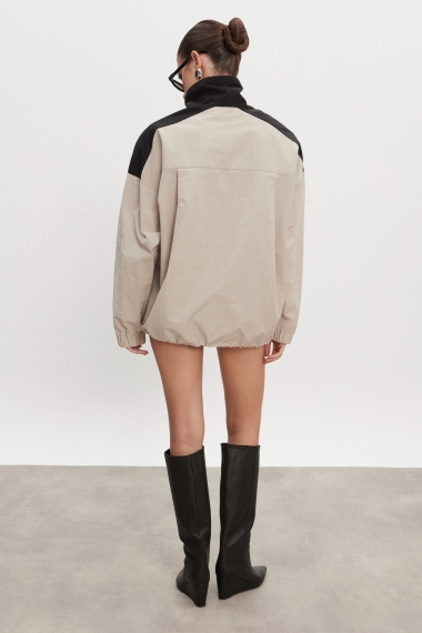 Product Image: PAOLO WIND ANORAK WOMEN GREIGE/BLACK