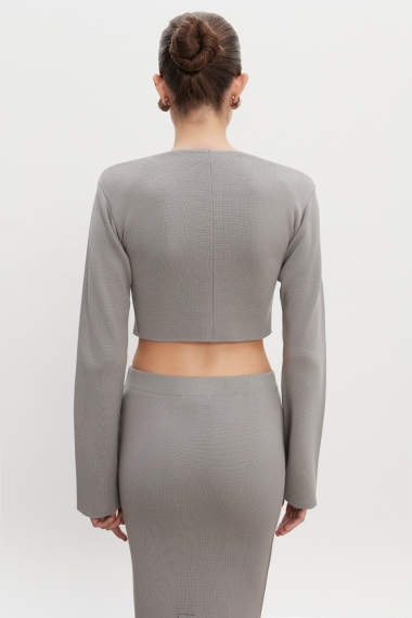 Product Image: HEAVEN KNITTED CARDIGAN TOP GREY
