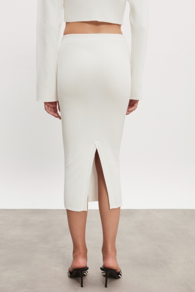 Product Image: HEAVEN KNITTED MIDI SKIRT OFF WHITE