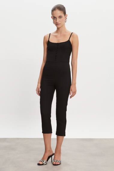Product Image: CALIFORNIA CAPRI JUMPSUIT BLACK