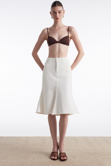 Product Image: SILIA DENIM SKIRT WHITE