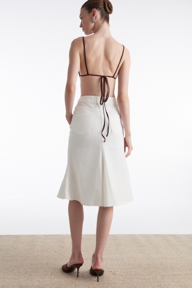 Product Image: SILIA DENIM SKIRT WHITE