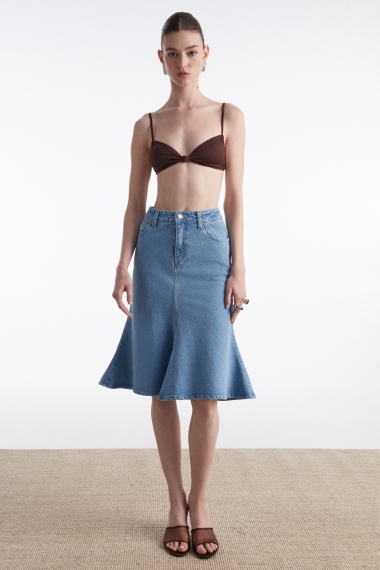 Product Image: SILIA DENIM SKIRT BLUE