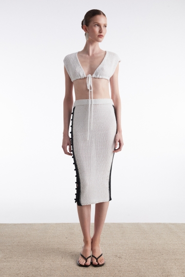 Product Image: VOYAGE KNITTED MIDI SKIRT W&B