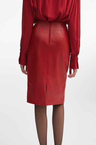 Product Image: LONDON LEATHER SKIRT RED