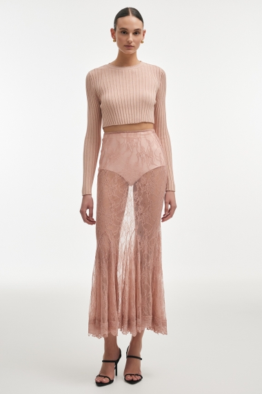 Product Image: FEMME KNITTED CROP TOP PINK