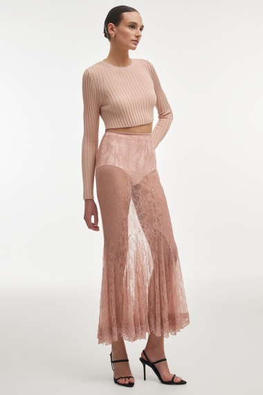 Product Image: FEMME KNITTED CROP TOP PINK