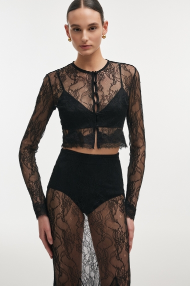 Product Image: VEIL CARDIGAN TOP BLACK
