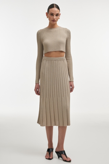 Product Image: FEMME KNITTED SKIRT GREIGE