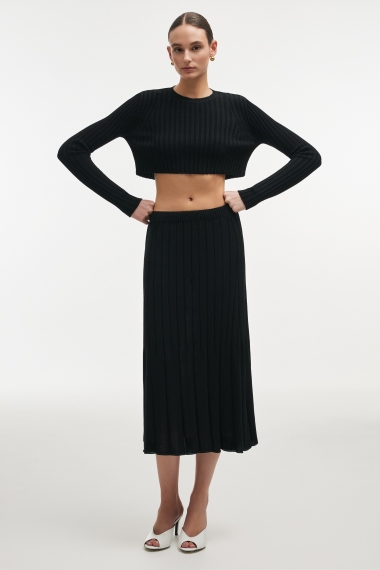 Product Image: FEMME KNITTED SKIRT BLACK