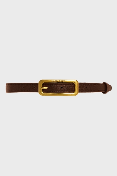 Product Image: SLIM LEATHER BELT RUSTIC BROWN