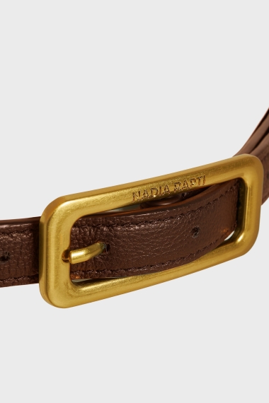 Product Image: SLIM LEATHER BELT RUSTIC BROWN