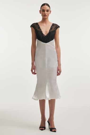 Product Image: NAIA SILK MIDI DRESS WHITE