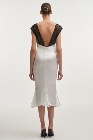 Product Image: NAIA SILK MIDI DRESS WHITE