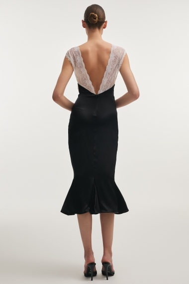 Product Image: NAIA SILK MIDI DRESS BLACK