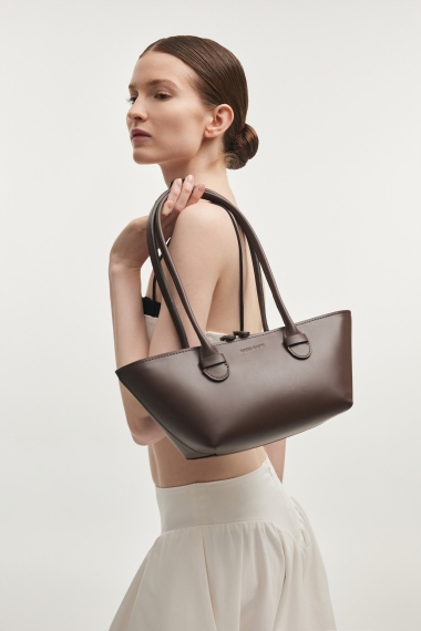 Product Image: GARDENIA LEATHER BAG COFFEE BROWN