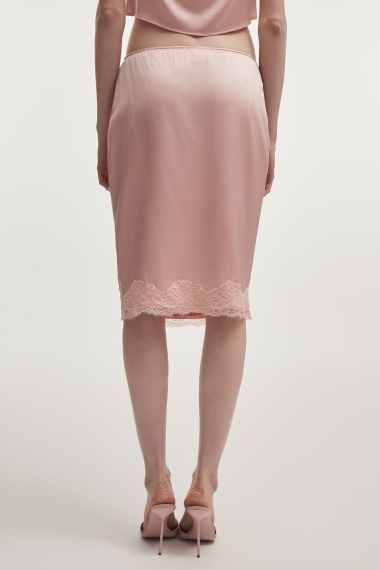 Product Image: NAIA SILK MIDI SKIRT PINK