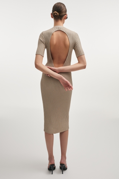 Product Image: FEMME KNITTED MAXI DRESS GREIGE