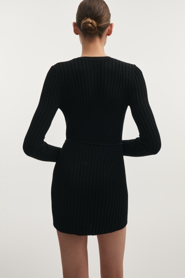 Product Image: FEMME KNITTED MINI DRESS BLACK