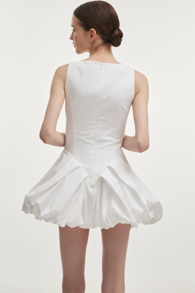 Product Image: HIBISCUS BUBBLE MINI DRESS WHITE
