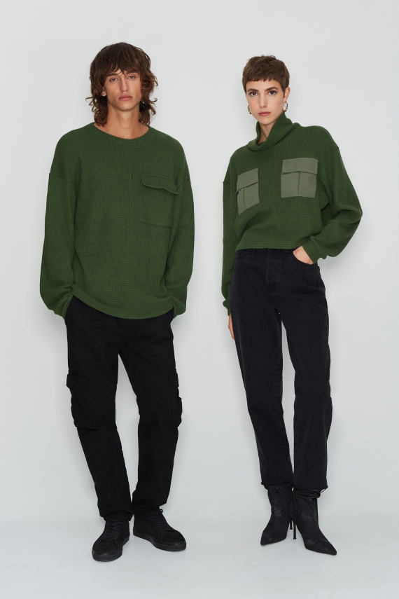 WINTER CAMOUFLAGE CROP KNITWEAR
