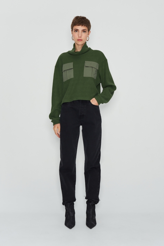 WINTER CAMOUFLAGE CROP KNITWEAR