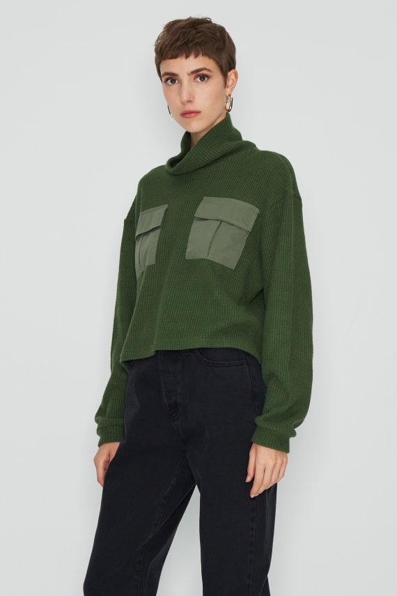 WINTER CAMOUFLAGE CROP KNITWEAR