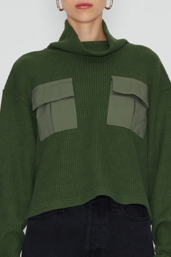 WINTER CAMOUFLAGE CROP KNITWEAR