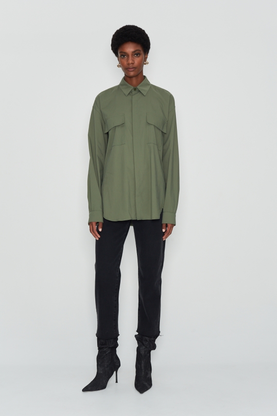 NATURAL CANVAS SHIRT WOMEN