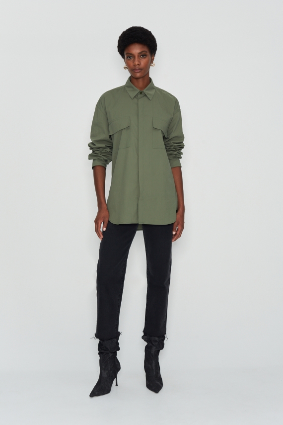 NATURAL CANVAS SHIRT WOMEN