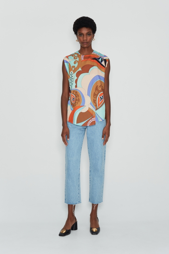 VINTAGE MOSAIC SLEEVELESS SHIRT
